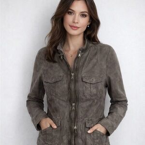 SW3 Bespoke UK Colney Triple Zip Leather Bomber Style Jacket NWT Size Medium